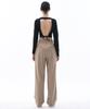 MALOUPE 2114 Single-Pleat Wide Pants (Beige)
