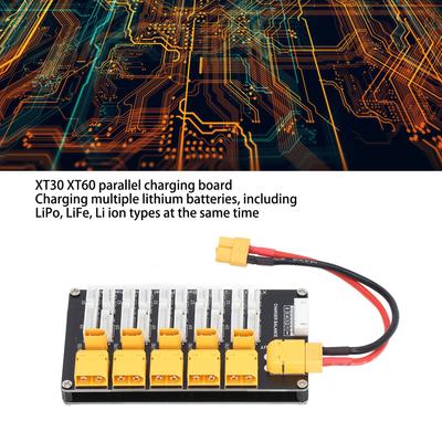 Battery Parallel Charging Board  Battery Charging Board Parallel XT30 XT60 Plug 2‑6S Lithium Batteries for IMAX B6