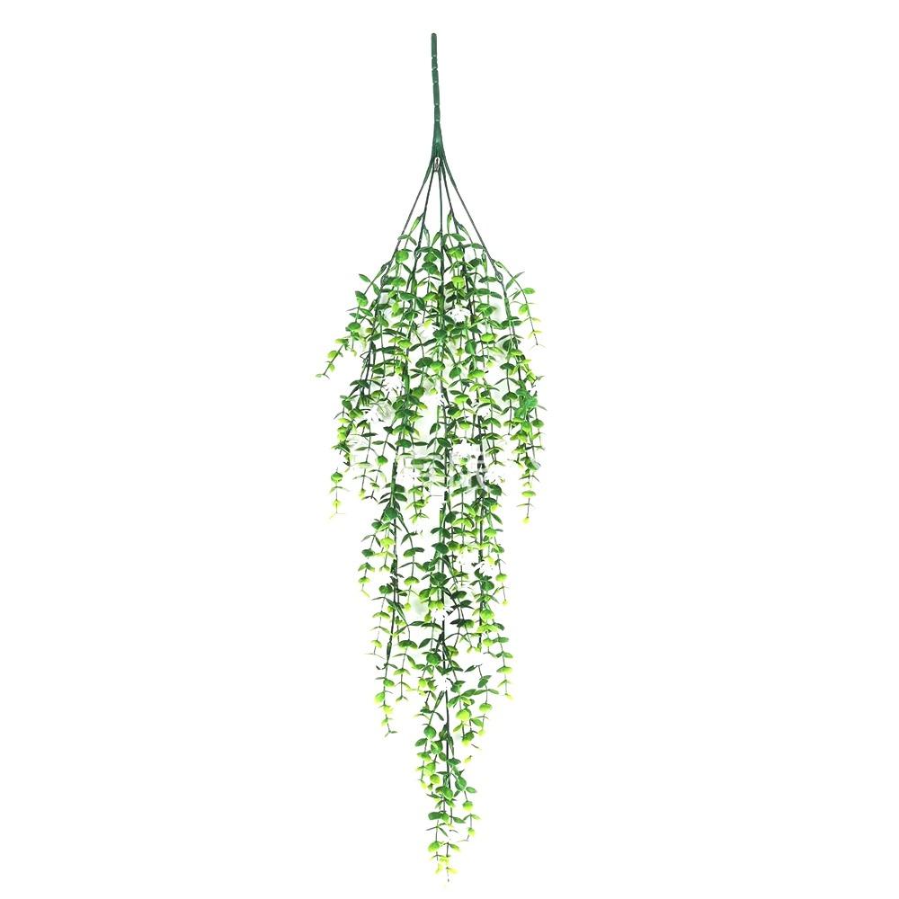 

Realistic Design Lush Floral Arrangement Eucalyptus Flower Drooping Vine Plants Hanging Wall Decor білий
