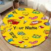 Mr Men Adventure Custom Name Round Area Rug Carpet Rug For Living Room Bedroom Sofa Playroom Decor Nonslip Floor Mat