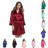 Silk Satin Sleep Robe For Women Summer Lightweight Short Kimono Lounge Wear