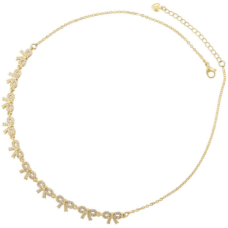 Sweet Temperament Bow Adjustable Bracelet Necklace Ol Butterfly Splicing Jewelry Set Vl492-493