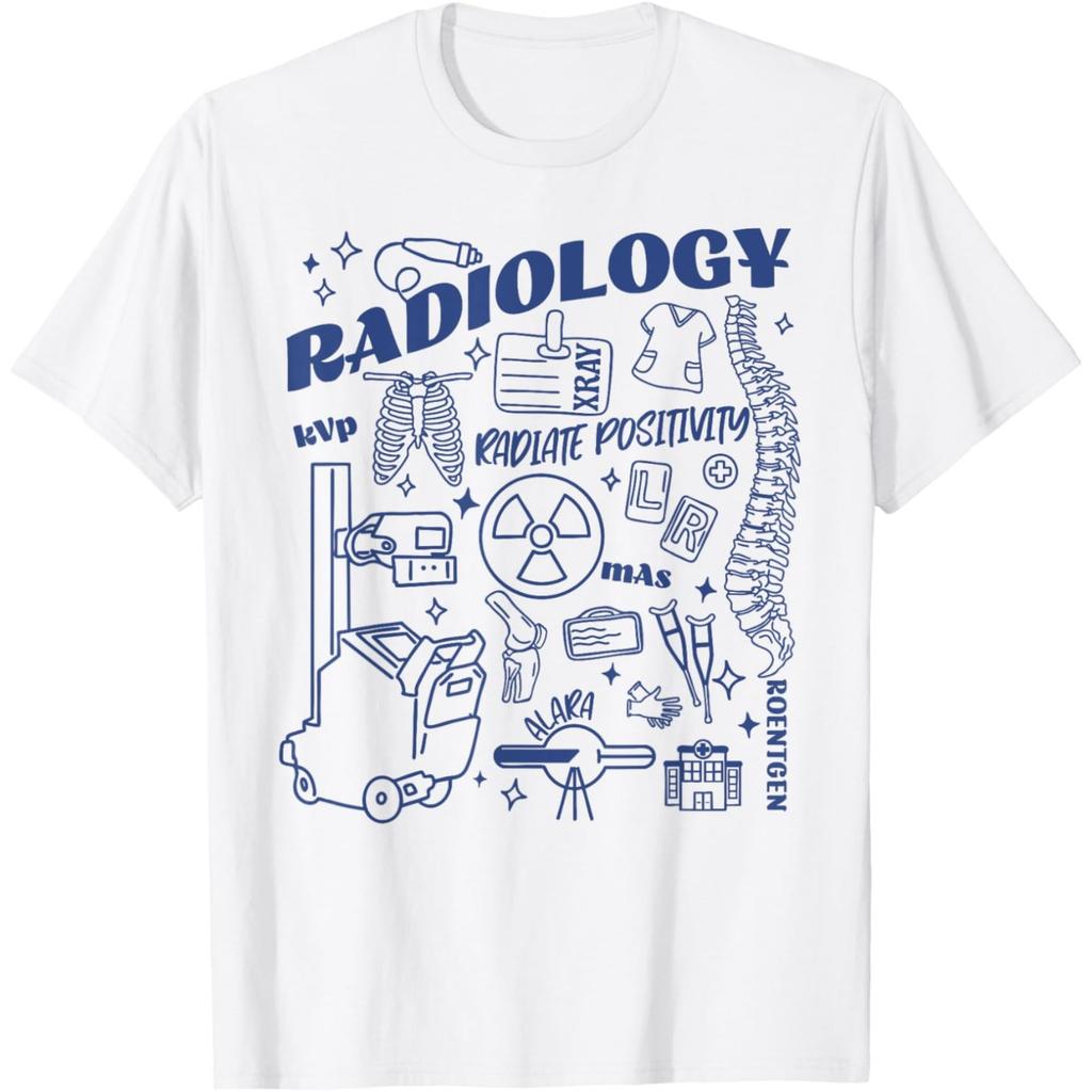 Radiology Coquette Bow X-ray Radiologic Technologist T Shirts Men Humor Streetwear Tee Shirt Short Sleeve Unisex Loose Clothing