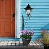 Solar Lamppost with Planter Garden Decorative Lamp Iron Flower Rack Flower Pot Landscape Atmosphere Lamp for Yard Pathway Decor