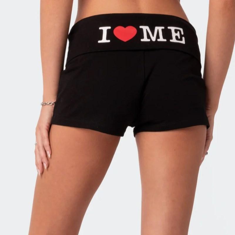 

Эстетические женские короткие повседневные велосипедные шорты с эластичным поясом в стиле Харадзюку, Y2K, готический стиль L чёрный