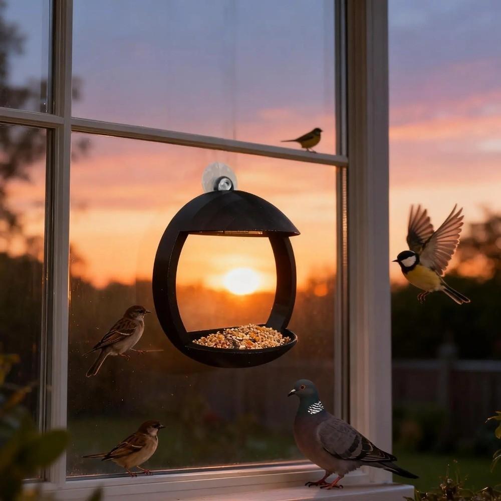 Open Tray Bird Feeder House Suction Cup Birding Box Window Bird Feeder  Home Aviary