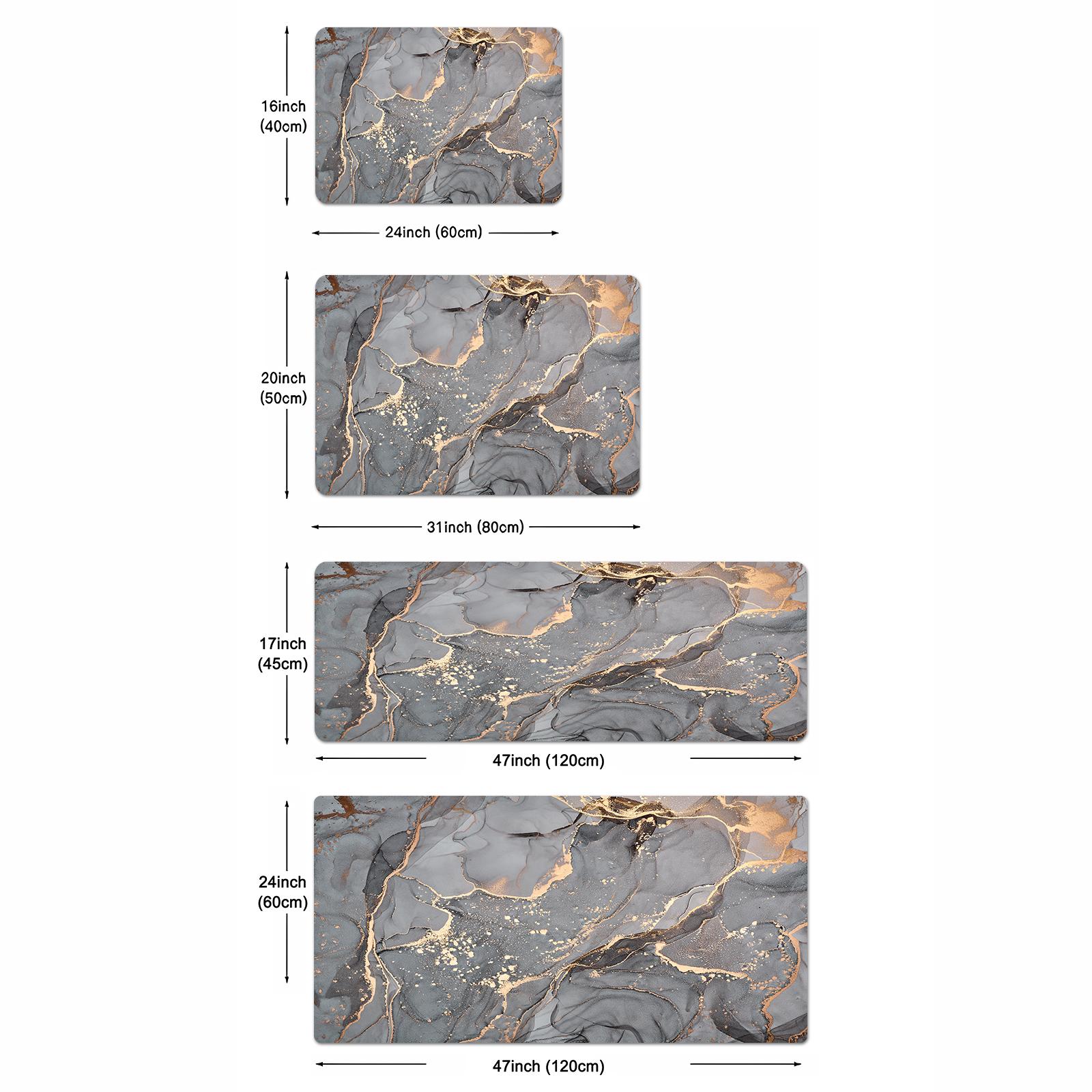 

4 Sizes Soft Washable Non-Slip Print Foot Mat, Long Bedside Area Rug, Hallway Carpet, Bathroom Entrance Doormat, Kitchen Mat 40x60cm