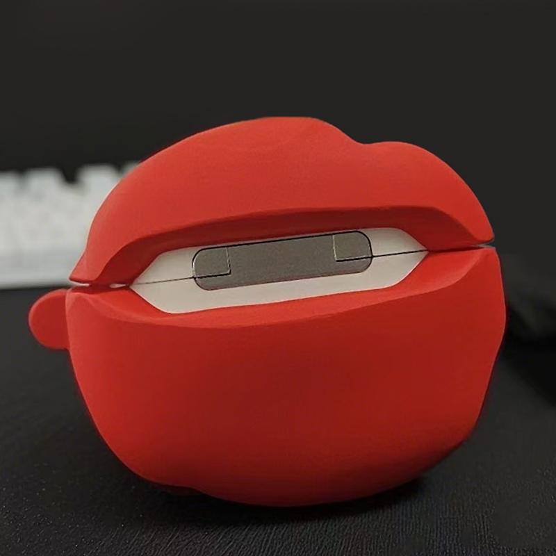 1 Stück PVC Kreatives Kleines Tomaten-Kopfhöreretui für Airpods 4 Kabelloses Bluetooth-Headset Schutzhülle aus TPU