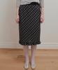 Aobteu Frill Layered Check Skirt - Black