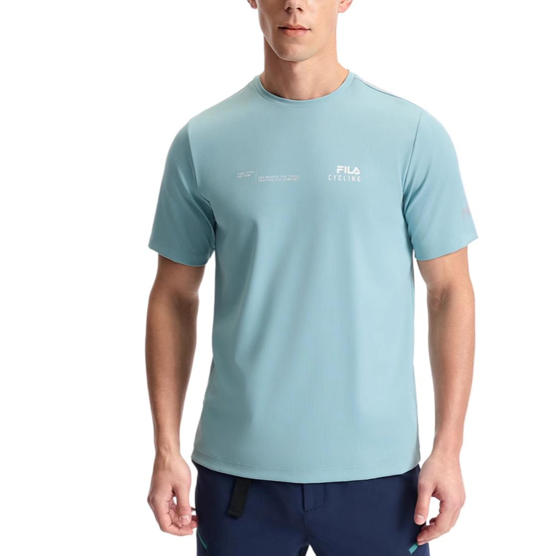 

FILA Cycling Casual Solid Color Letter Short Sleeve T-Shirt Men Tops Stone-Blue A11M528108F-LB XL