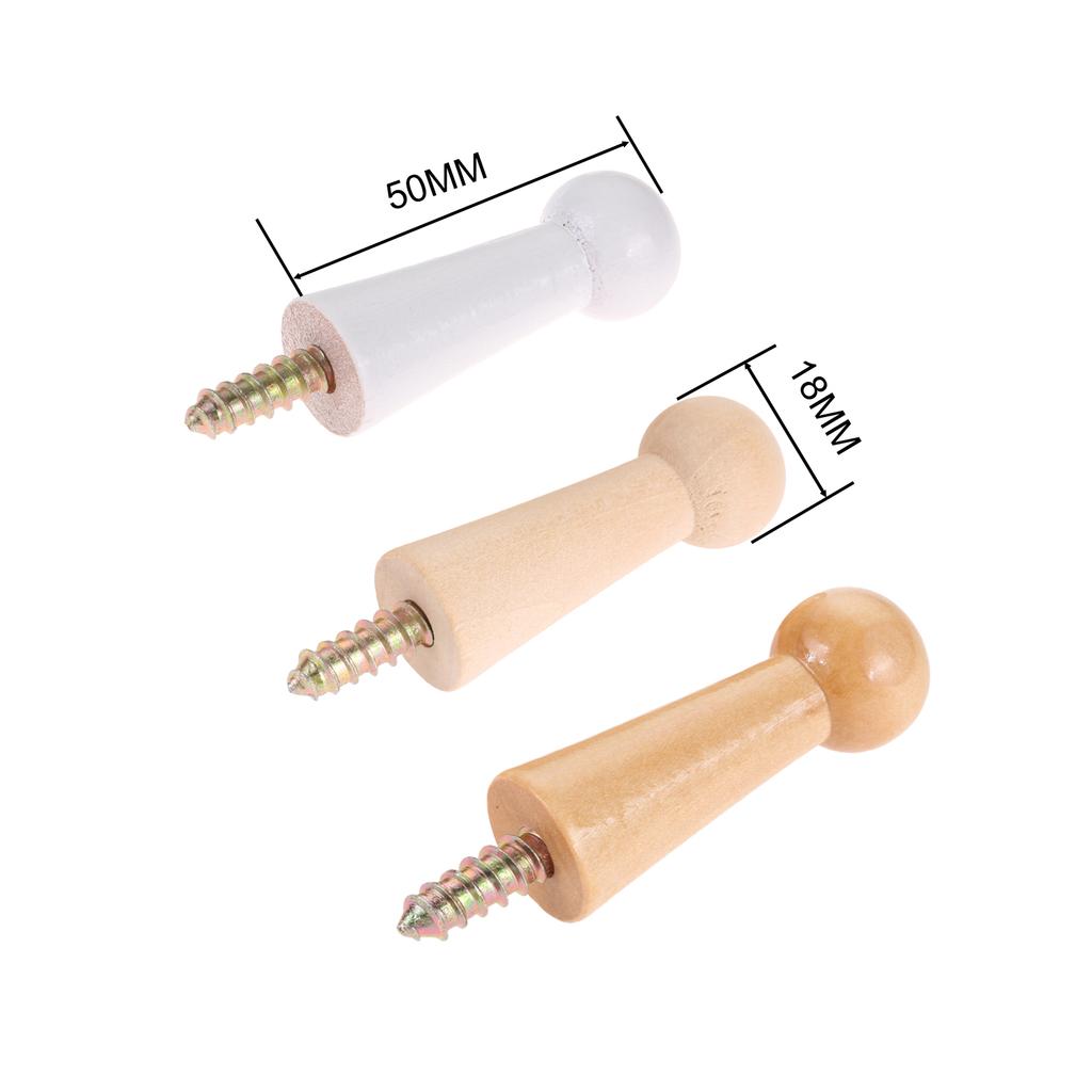 10Pc Screw-On Wooden Hook Home Wall Decor Coat Jacket Towel Mug Shaker Peg Hook +Screw Wall Mounted Door Bathroom Kitchen Hanger