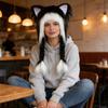 Soft Furry Animal Ear Hat with Braids for for Women and Girls Cartoon Earflap Hat Cosplay Winter Party and Themed Event