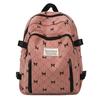 Schoolbag trendy schoolbag women's new corduroy large capacity bow printing student backpack high value backpack