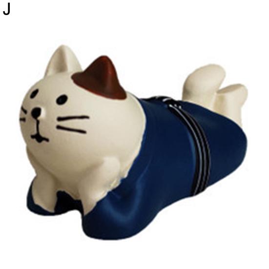 Mini Cat Model Spring Outing Version Birthday Gift Adorable Miniature Zakka Cat Figurine for Collection