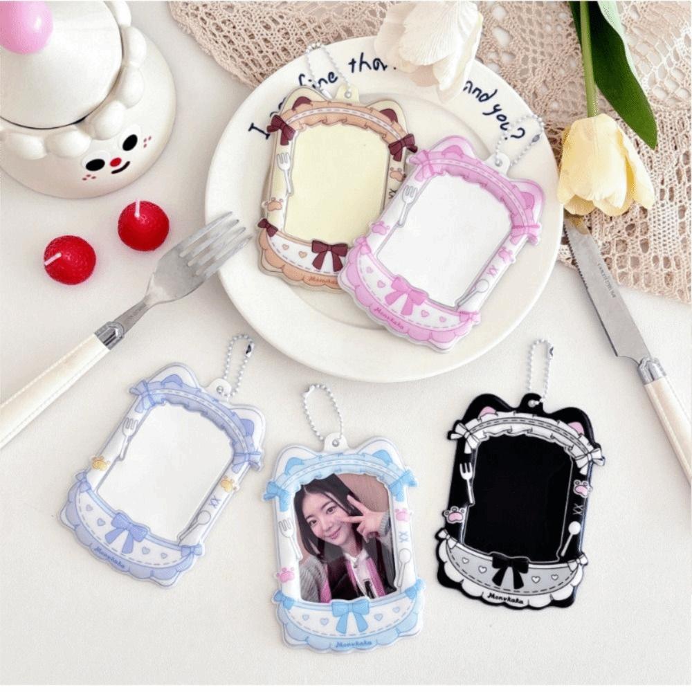 Cute 3 Inch Idol Photocard Holder PVC Kpop Idol Photo Frame with Chain Picture Display Card Holder