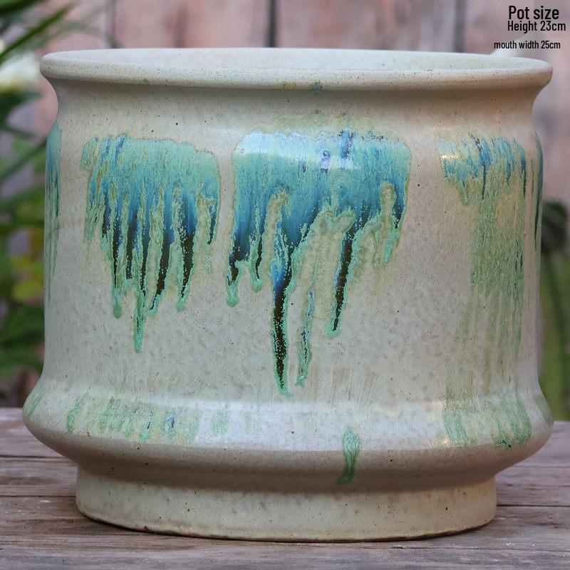 Extra Large Ceramic Bonsai Pot with Wide Caliber, Coarse Pottery for Succulents and Bougainvillea.