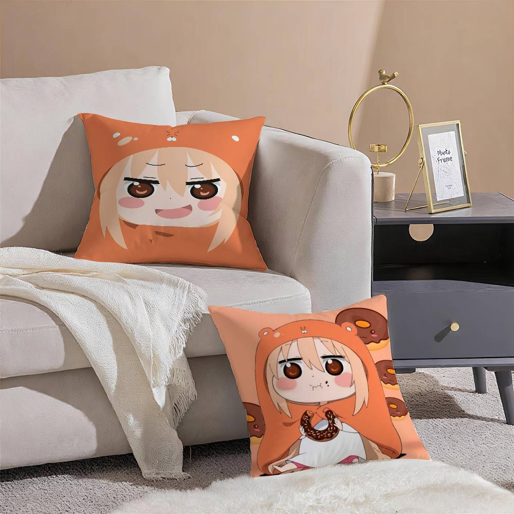 Funny Cute Anime Himouto! Umaru-chan-H Pillow Case Silky Elegant Comfort Sofa Bed  Invisible Zipper Beach Pillowcase