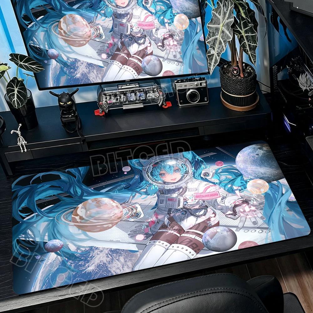 Cute Hatsune Miku Anime Mouse Pad Gaming Big Desk Mat Office Computer Keyboard Mousepad Non-slip Rubber for Laptop & Gaming Use
