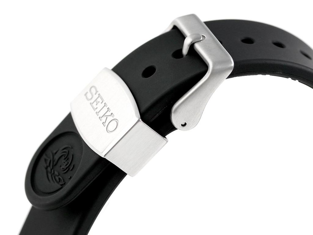 Seiko PROSPEX Genuine Replacement Silicone Watch Band, 22mm Width Model R7C01AR, Black, Sport Style
