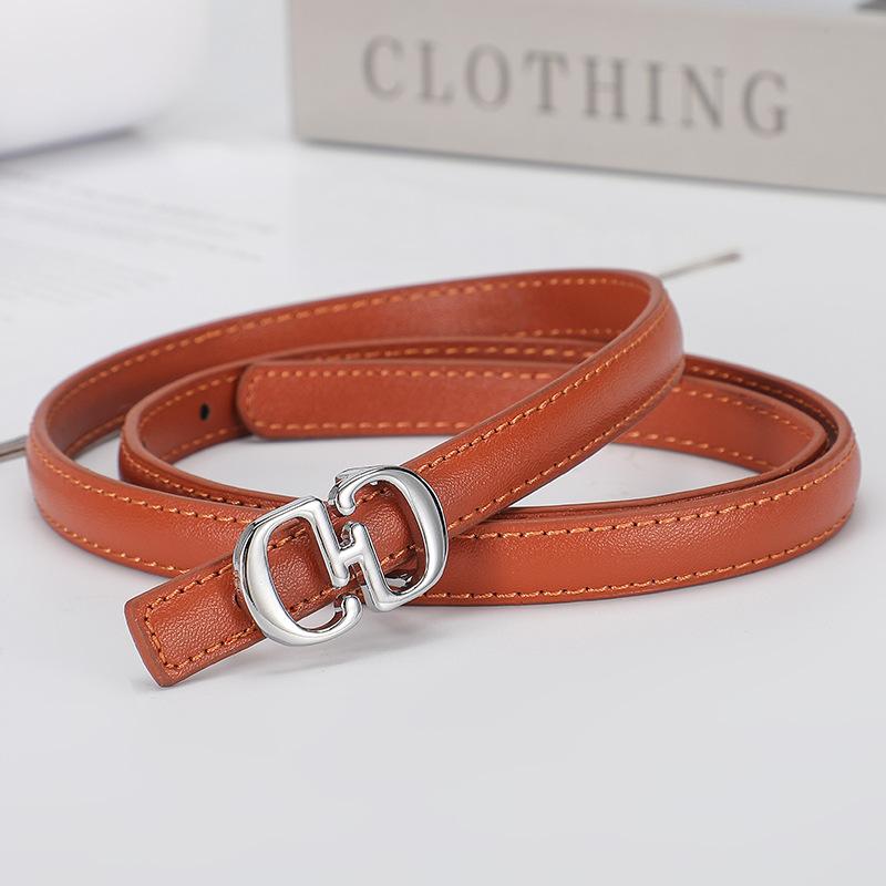 

Ремень с буквами Cd, женский кожаный ремень для платья, тонкий ремень для женщин, High-End Sense 110cm оранжевый