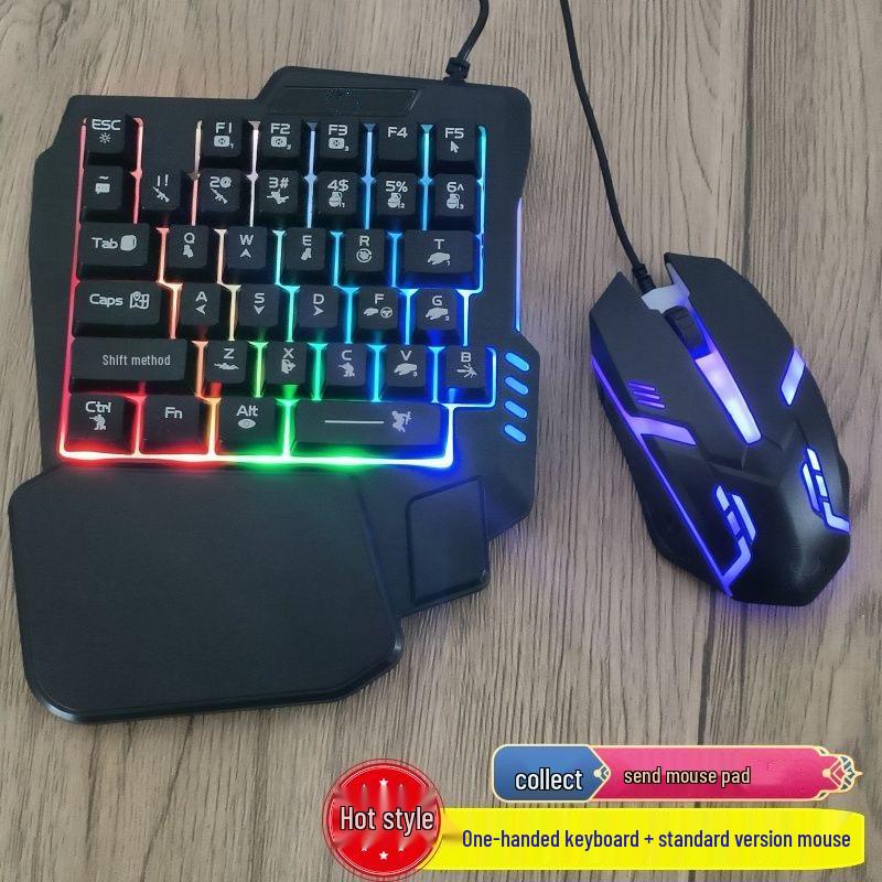 One-Handed Gaming Keyboard for Mobile & PC - Perfect for PUBG & LoL