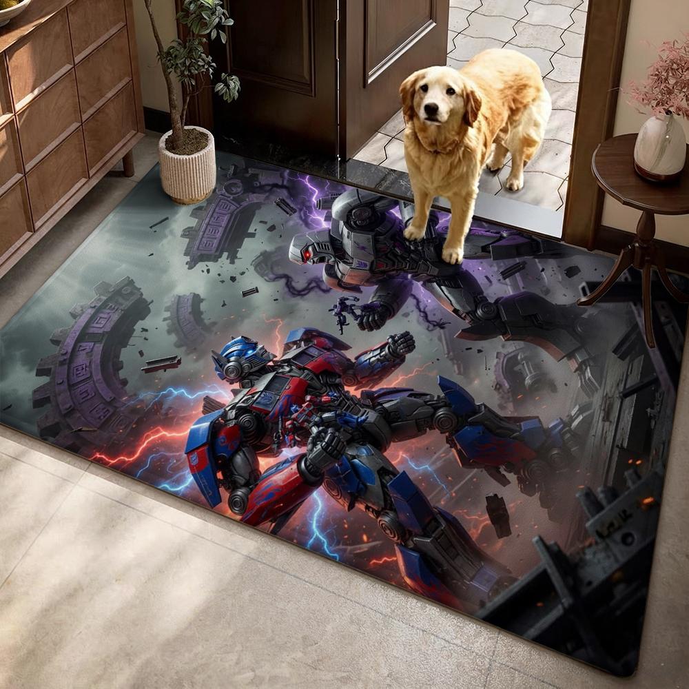 Bumblebee Battle Armor Rectangular Rug Durable Easyclean Carpet For Hallway Balcony Study Home Party Decor Halloween Gift