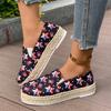 Large size casual single shoes new pattern linen platform versatile lazy shoes Tea