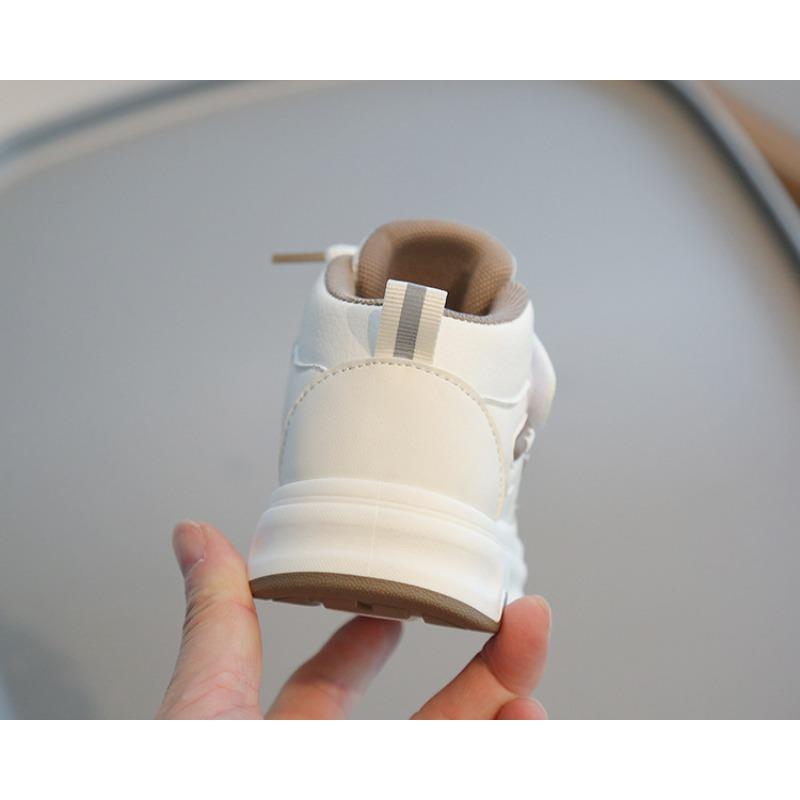 Children’s Sneakers, Spring/Autumn Girls’ White Cartoon High-Top Shoes, Boys’ Casual Skate Shoes, Soft-Soled Baby Shoes