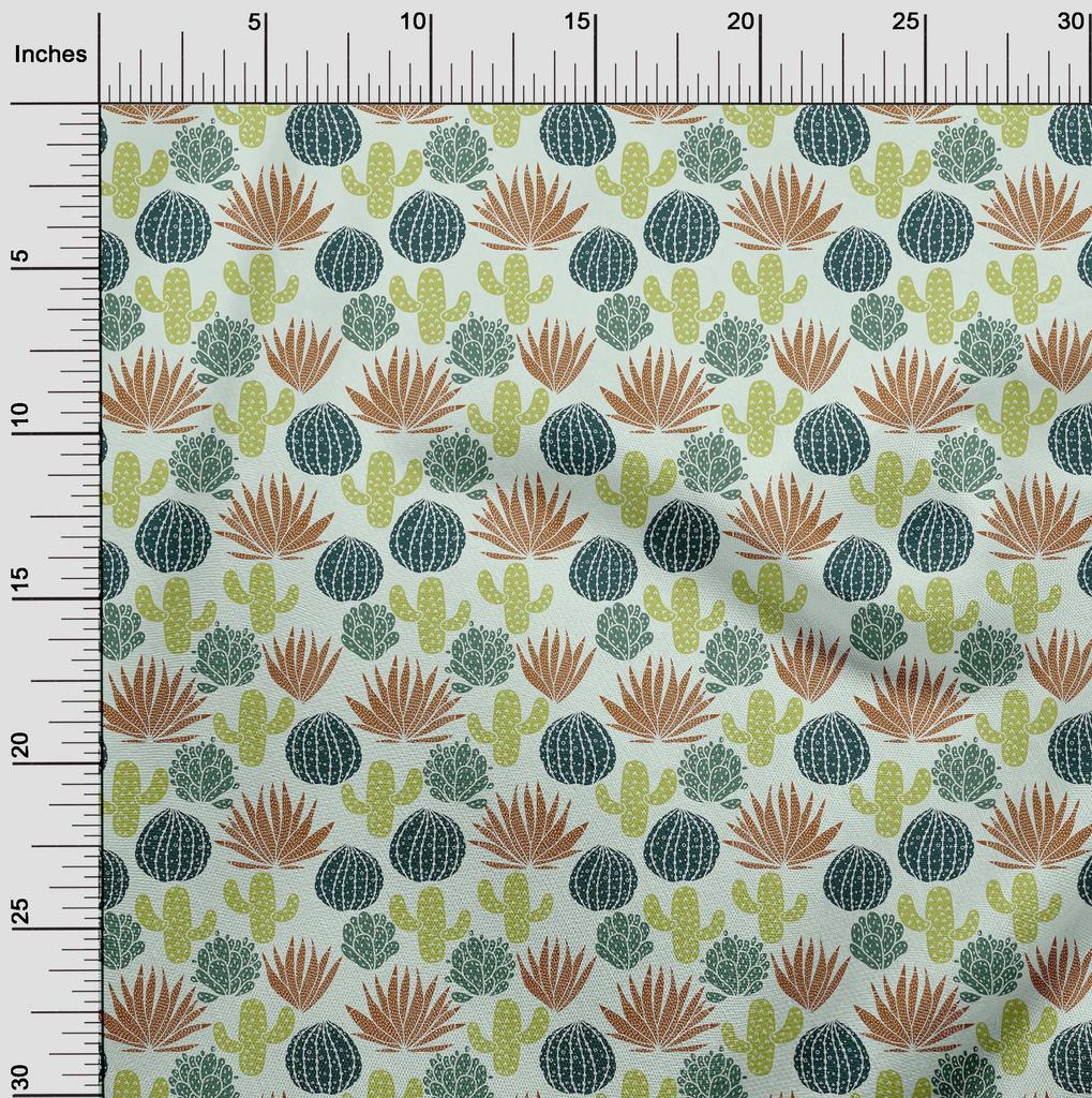 oneOone Georgette Viscose Lime Fabric Cactus Diy Clothing Quilting Fabric Print Fabric By Yard 42 Inch