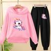 Kids Clothes Cute Unicorn Print Hoodie Sportswear Coat+Pants 2P Boy Girl Toddler 3-12Y Leisure Top Fashion Sunshine Charming Set