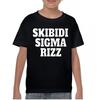 Skibidi Sigma Rizz Youth Kids Boys T-Shirt Funny Goat Gyatt Meme Zoomer Viral Kids