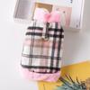 Winter Haustierjacke Kleidung Gitter Warme kleine Hunde Kleidung mit Pelzkragen Baumwolle Haustier Outfits Französische Bulldogge Mantel Weste Chihuahua