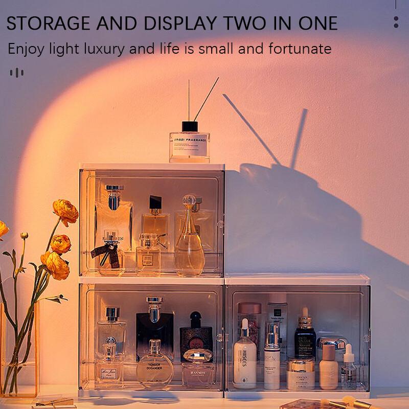 Perfume Storage Box Large Capacity Transparent Makeup Storage Box Multi-functional Desktop Organizer