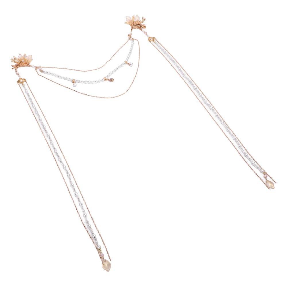 Gold Color Long Tassel Hair Clip Long Tassel Tassel Hair Accessory Flower Hair Clip  Everyday Wear