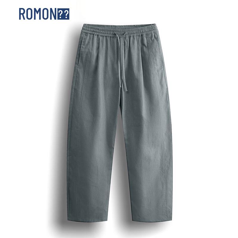 

Romon Men s Chinese Style Cotton Linen Casual Pants 2XL