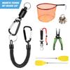 Magnetic Net Release Holder With Coiled Lanyard Fly Fishing Tools Strong Magnet Carabine Fast Buckle Anti-Drop Rope Accessories
