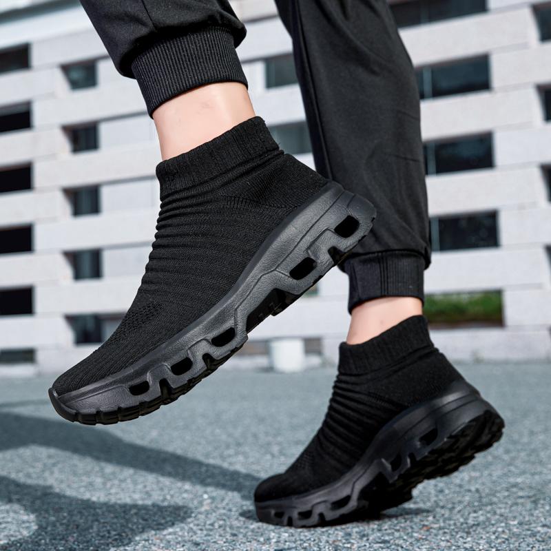 Couples Knitted Casual Sports Shoes Light Elastic Walking Jogging Shoes Men Women Breathable Socks Shoes Big Size 36-47