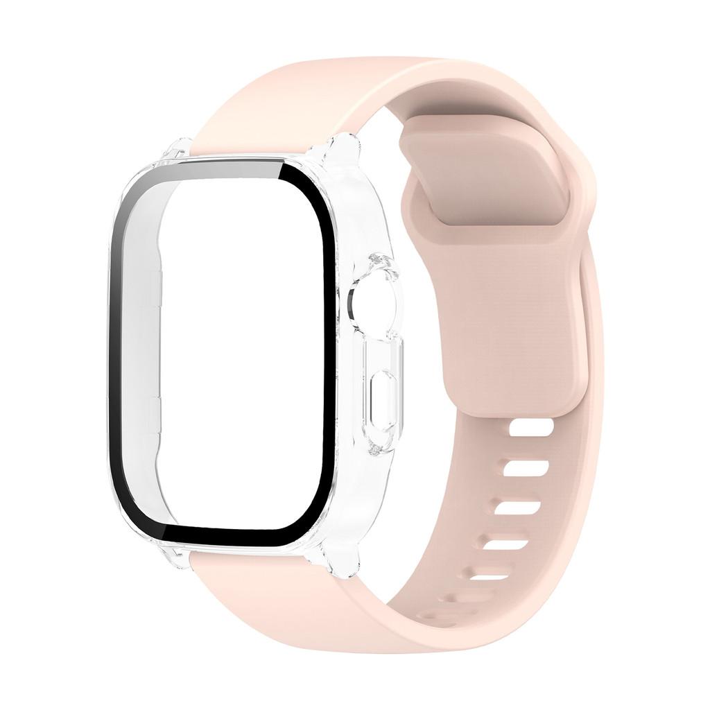 For Realme Watch5 PC Case with Tempered Glass Screen Protector and Silicone Strap Band Full Protection Cover for Realme