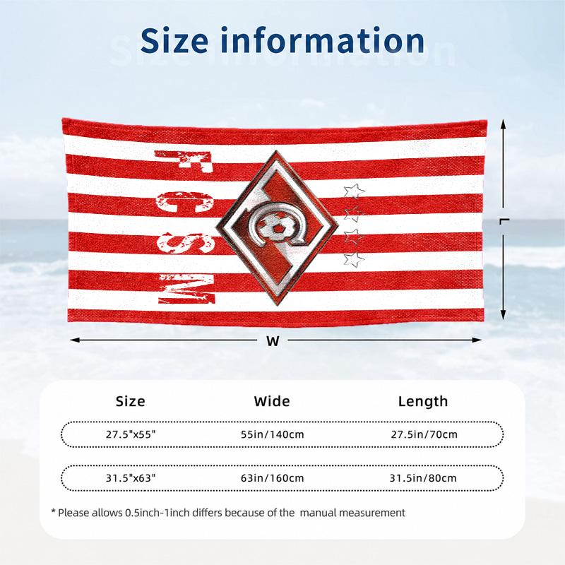 FC Spartak Moscow Microfiber Beach Towel Quick Dry Sand Free Lightweight Beach Towels for Travel Swimming Camping