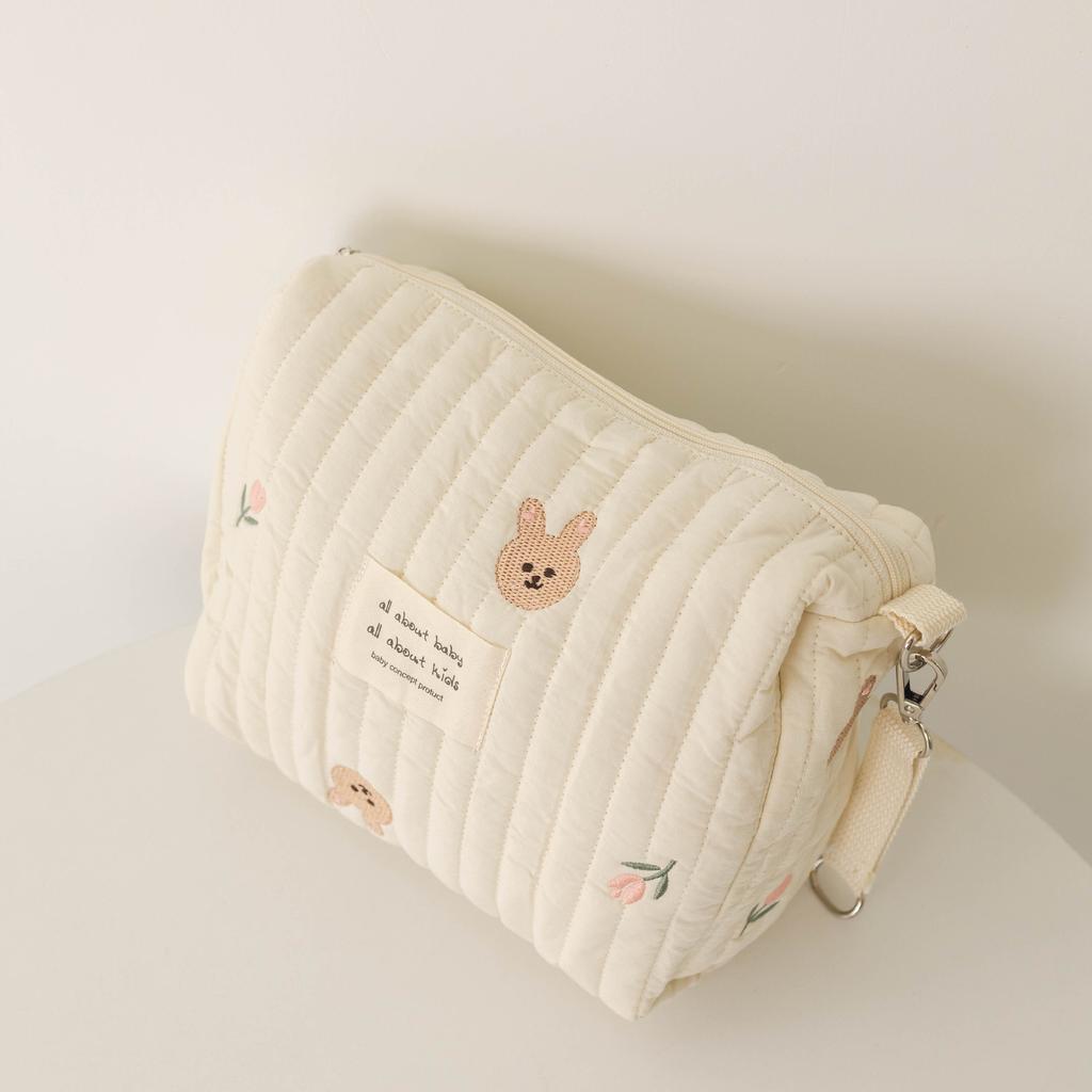 Ins Baumwolle Wickeltasche für Kinderwagen Hängetasche Babyartikel Windel Caddy Organizer Mama Tasche Reißverschluss Niedliche Frauen Make-Up Taschen Kinder