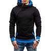 Men's Autumn Winter Hoodies Fashion Zipper Design Thick Warm Hooded Long Sleeve Contrast Color Pullover Outdoor Clothes