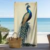 Asciugamano da Spiaggia con Stampa Realistica di Piume di Pavone Asciugatura Rapida Leggero Assorbente Lusso Design con Stampa Animale Asciugamano per Vacanze Estive