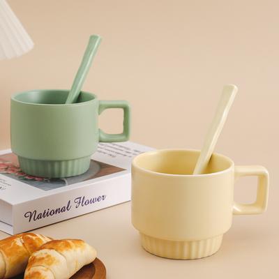 Tasse mug fufu lait style coréen ins fille tasse en céramique haute valeur mignonne tasse à café pour le petit-déjeuner au bureau