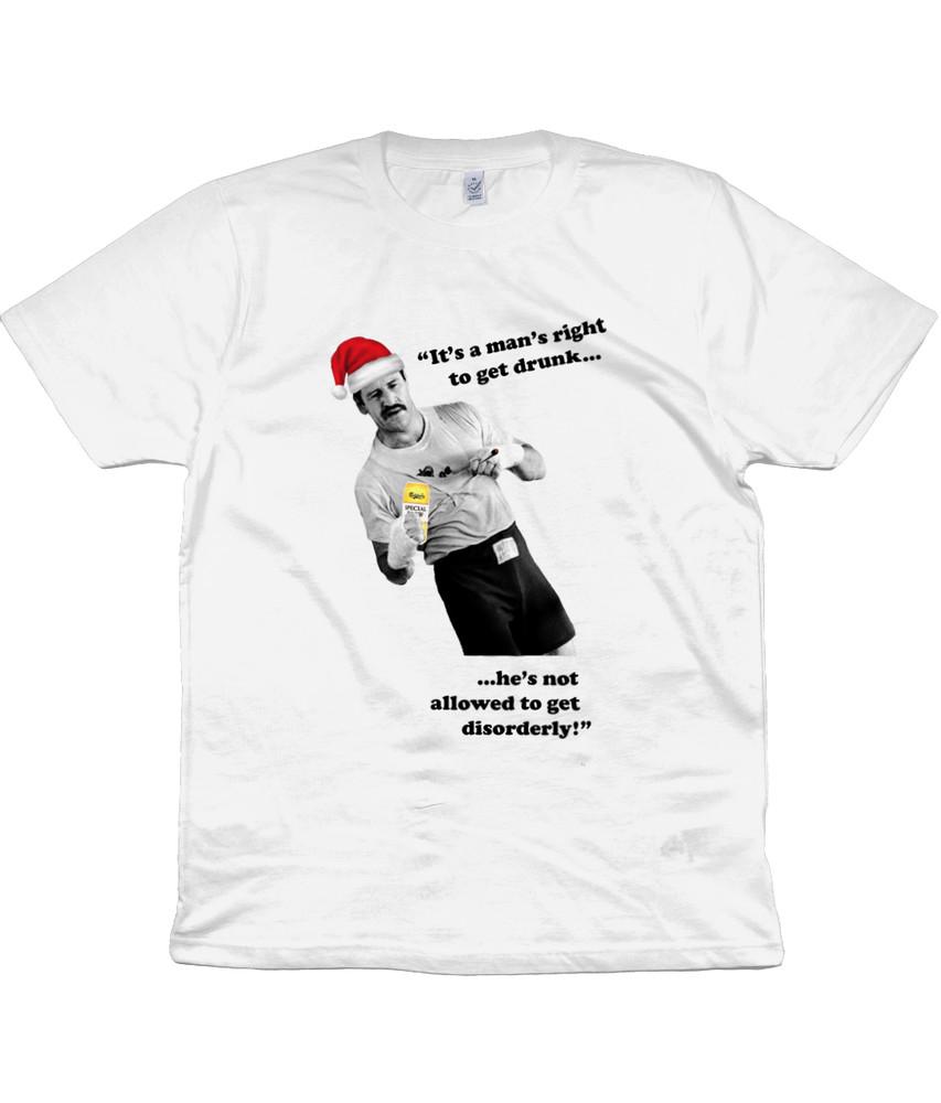 Пол Сайкс -  Мужчине положено напиваться...  - Рождество - Органическая футболка (V1) 4XL
