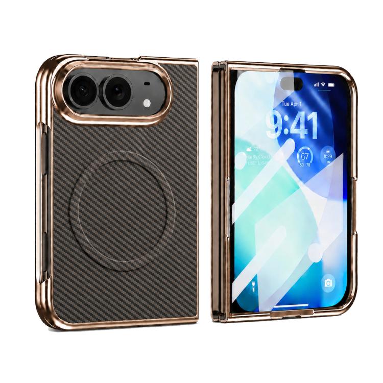 Electroplated Carbon Fiber Texture Magnetic Integrated Film Phone Case