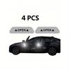 4pcs Reflective Car Door Warning Stickers, Anti-Collision Decals with Open Sign, Night Reflective High Temperature Decorative Stickers
