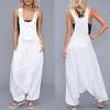 Women Loose Solid Tank Jumpsuit Long Suspender Overalls Bib Pants Pocket Sleeveless Wide Leg Pants S-5XL