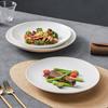 Creative Round Hammered Ceramic Dinner Plates Hotel Tableware Cooking Bowls Dishes White Western Steak Plates Scratch-resistant