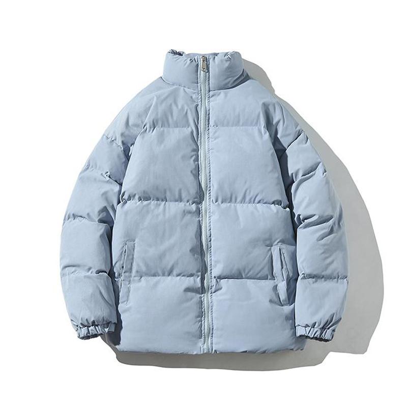 Streetwear Casual Warm Men's Winter Jackets Solid Color Stand Collar Fashion Male Parka