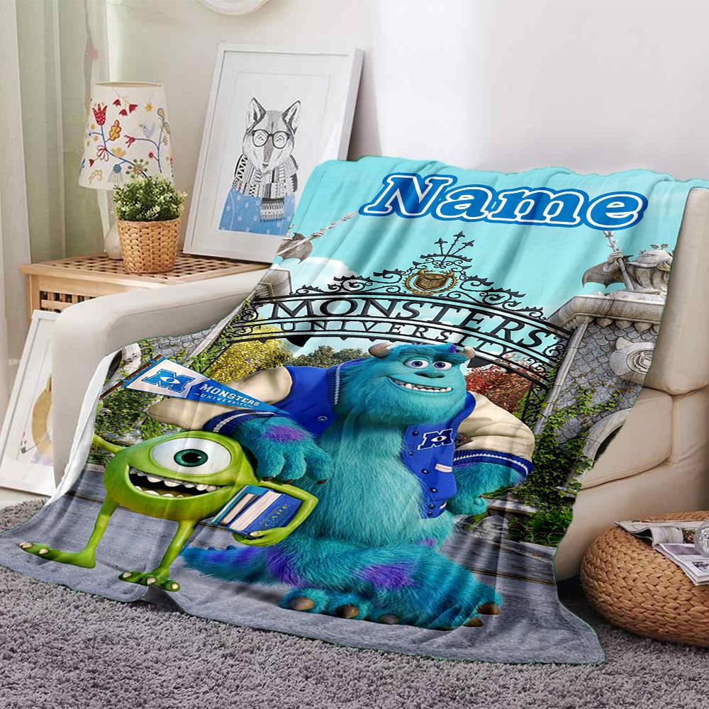 Benutzerdefinierter Name Monster AG Abenteuer Flanell Decke für Super Weiche Niedliche Komfort Decke für Reise Bettwäsche Couch Sofa Decke
